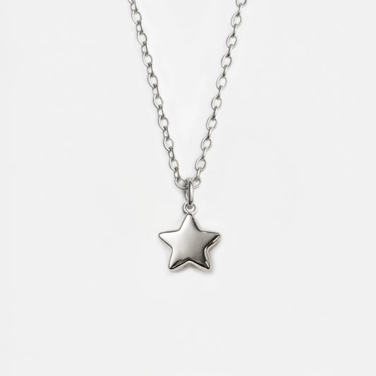 Mini silvered star necklace in stainless steel - MN253N006SL