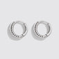 Mini Silvered Ridged Huggie Hoops Earrings Stainless Steel