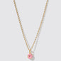 Mini Golden Necklace with Donut Pendant Stainless Steel