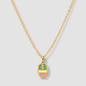 Mini Golden Necklace with Cactus Pendant Stainless Steel