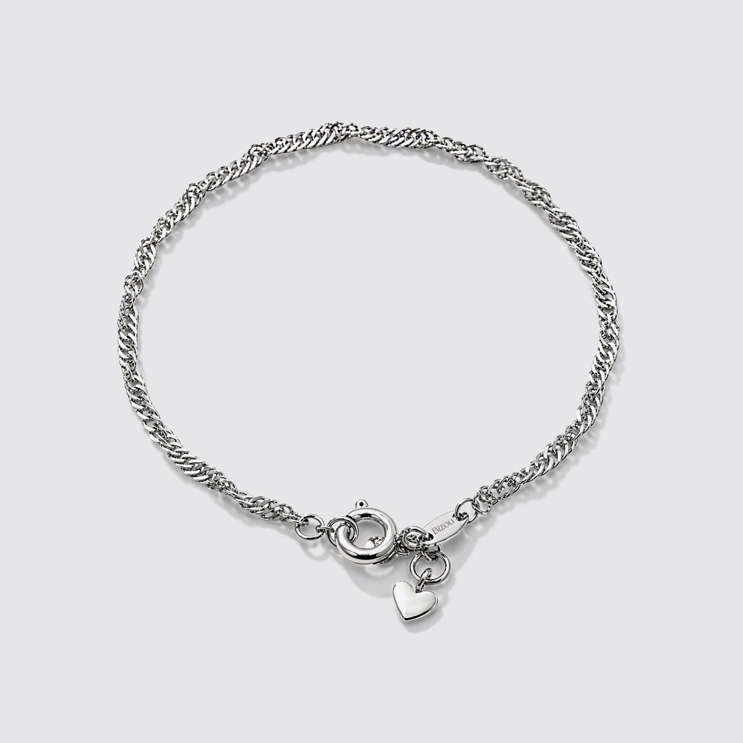 Mini Silvered Singapore Chain Bracelet Stainless Steel