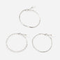 Ensemble de trois bracelets argentés à mailles délicates - PE231B03AR
