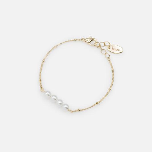 Golden bracelet with four pearls - PL233B035DO