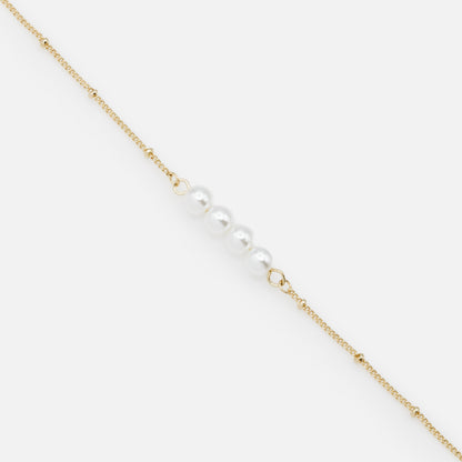 Golden bracelet with four pearls - PL233B035DO