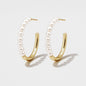 Boucles d'oreilles anneaux dorés moitié perles - PL251E004GL