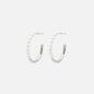Boucles d'oreilles anneaux argentés moitié perles - PL251E005SL