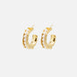 Boucles d'oreilles anneaux dorés ouverts insertion de perles - PL251E007GL