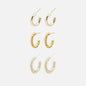Trio de boucles d'oreilles anneaux dorés - PL251E013GL