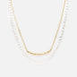 Collier deux rangs perles & chaîne dorée - PL251N016GL