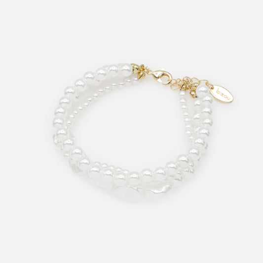 PL253B024GL - Three row bracelet with varied pearls