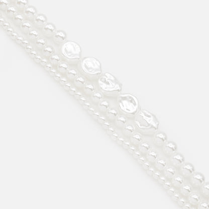 PL253B024GL - Bracelet trois rangs avec perles variées
