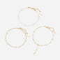Golden bracelet trio with pearls - PL253B026GL