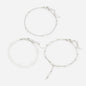 Silvered bracelet trio with pearls - PL253B027SL