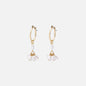 PL253E004GL - Boucles d'oreilles anneaux dorés longue breloque de perles