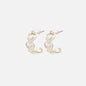 PL253E006GL - Boucles d'oreilles dorées demi-cercle avec perles en cœur