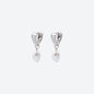 Boucles d'oreilles huggies argentées triangulaires breloque perle - PL253E008SL