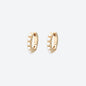 Boucles d'oreilles huggies dorées texturées & perles incrustées - PL253E012GL