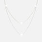Collier argenté double chaîne avec perles rondes - PL253N016SL