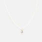 PL253N017GL - Collier de perles breloque dorée avec zircon cubique