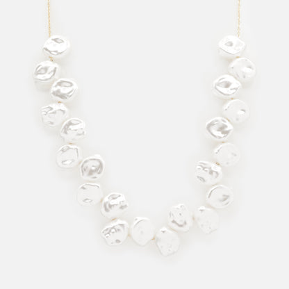 PL253N019GL - Collier doré avec perles plates