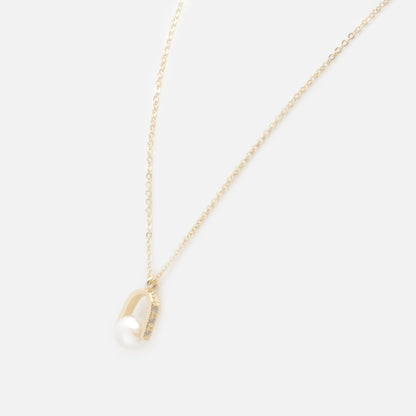PL253N020GL - Collier doré breloque cloche avec perle ronde