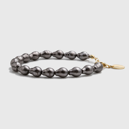 Dark Grey Baroque Pearl Beaded Bracelet