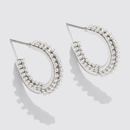 Set of 3 Silver-Tone Hoop Earrings