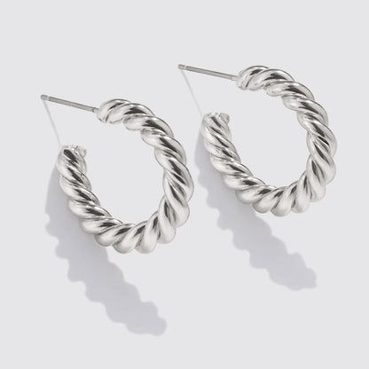 Set of 3 Silver-Tone Hoop Earrings