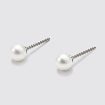 Set of 3 Gold-Tone Stud Earrings with Pearls and Flowers