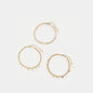 Trio de bracelets dorés à breloques lune, étoile & cercle - PR251B049GL