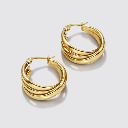 Gold-Tone Chunky Hoop Earrings