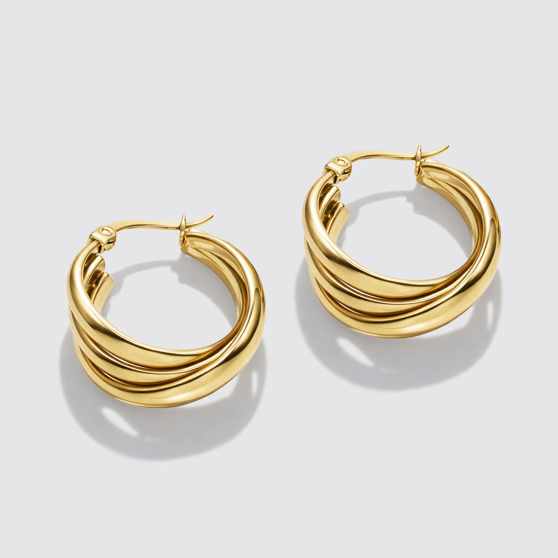 Gold-Tone Chunky Hoop Earrings