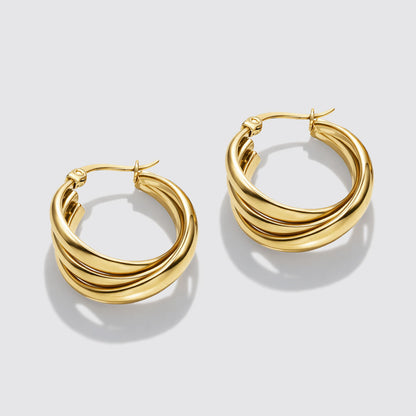 Gold-Tone Chunky Hoop Earrings