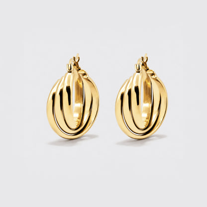 Gold-Tone Chunky Hoop Earrings