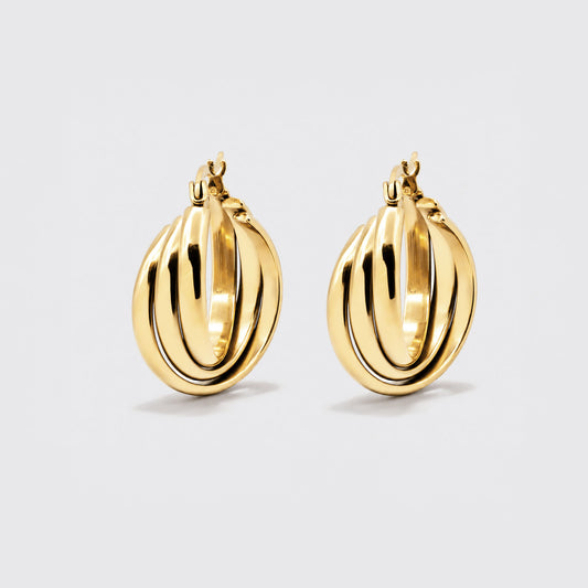 Gold-Tone Chunky Hoop Earrings