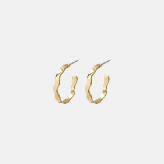 Golden wavy hoop earrings - PR253E003GL