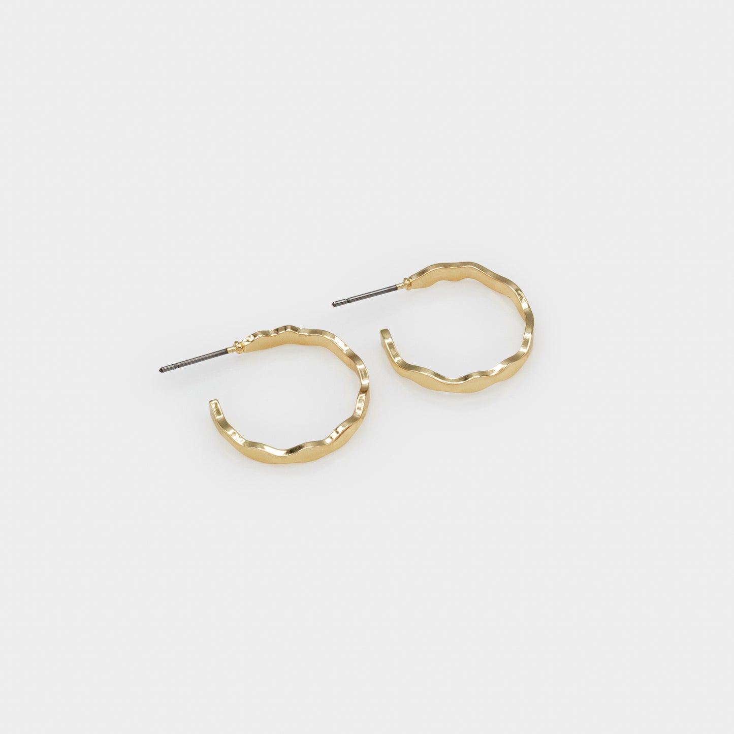 Boucles d'oreilles anneaux dorés ondulés - PR253E003GL