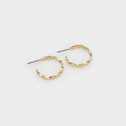 Golden wavy hoop earrings - PR253E003GL