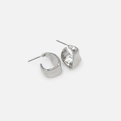 PR253E006SL - Boucles d'oreilles anneaux argentés imparfaits