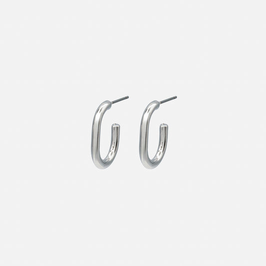 Small silvered hoop earrings - PR253E008SL