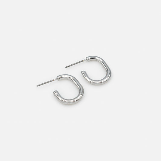 Small silvered hoop earrings - PR253E008SL