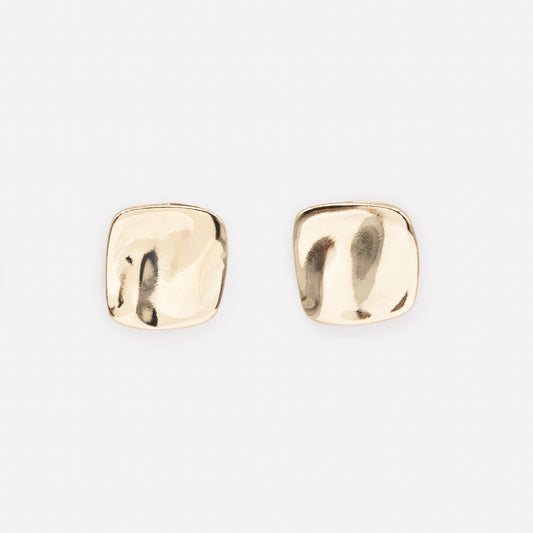 PR253E012GL - Golden square & wavy earrings