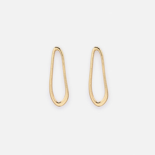 Golden stretched pears earrings - PR253E013GL