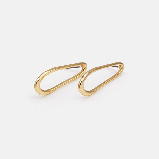 Golden stretched pears earrings - PR253E013GL