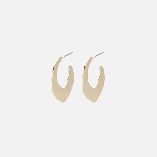 PR253E015GL - Thin hammered golden hoop earrings