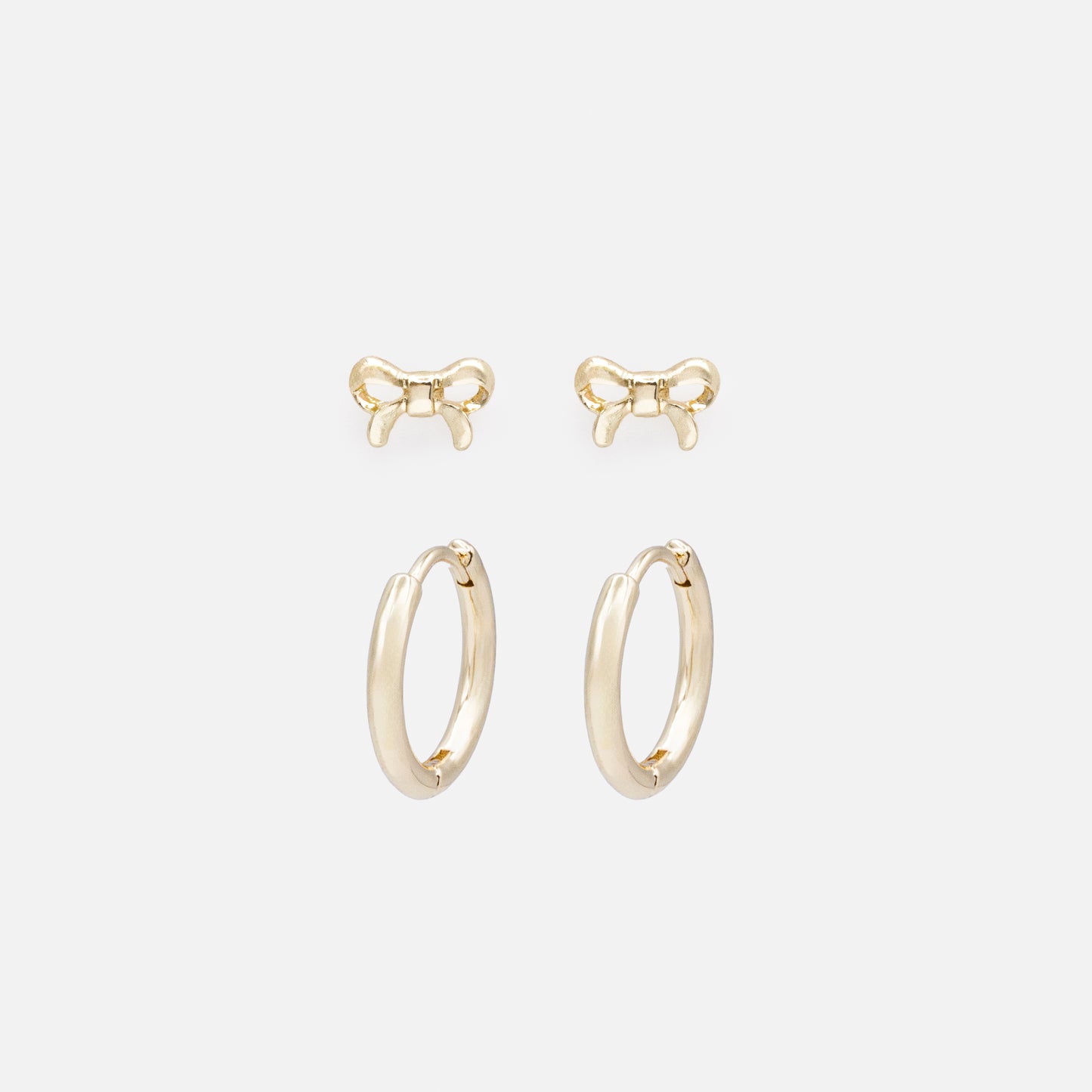 PR253E016GL - Duo de boucles d'oreilles dorées petites boucles & huggies