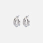PR253E019SL - Boucles d'oreilles triple anneau argenté à rainures