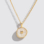 Gold-Tone Necklace with Mother-Of-Pearl Heart Pendant