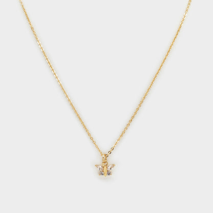 Collier doré breloque petit papillon avec zircons cubiques - PR253N025GL