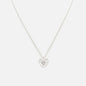 PR253N026SL - Collier argenté breloque cœur épais avec zircon cubique